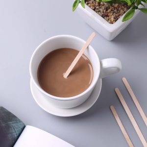 1000-Pack Birchwood Coffee Stirrers 4.5" Natural - Eco-Friendly Wooden Stir Sticks for Hot & Cold Drinks